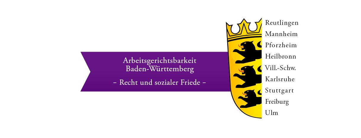Das Logo der Arbeitsgerichtsbarkeit Baden-Württemberg ist verlinkt und leitet Sie zum Landesarbeitsgericht Baden-Württemberg weiter Das Logo der Arbeitsgerichtsbarkeit Baden-Württemberg ist verlinkt und leitet Sie zum Landesarbeitsgericht Baden-Württemberg weiter